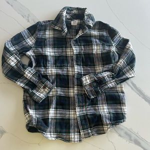 2/$15 Gap kids flannel button down boy size small navy white forest green red